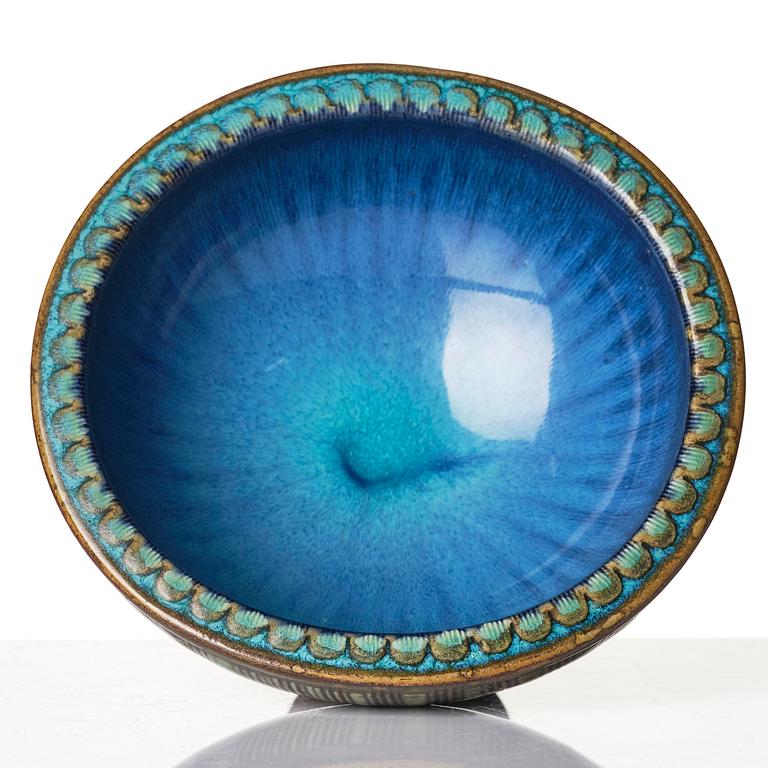 Wilhelm Kåge, skål, "Farsta", stengods, Gustavsbergs Studio 1952.