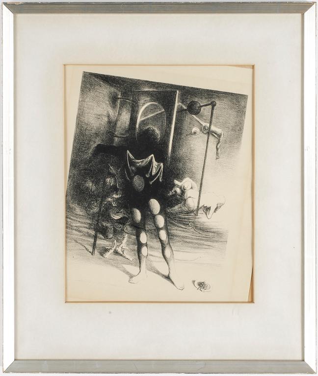 WILHELM FREDDIE, färglitografi, signerad.