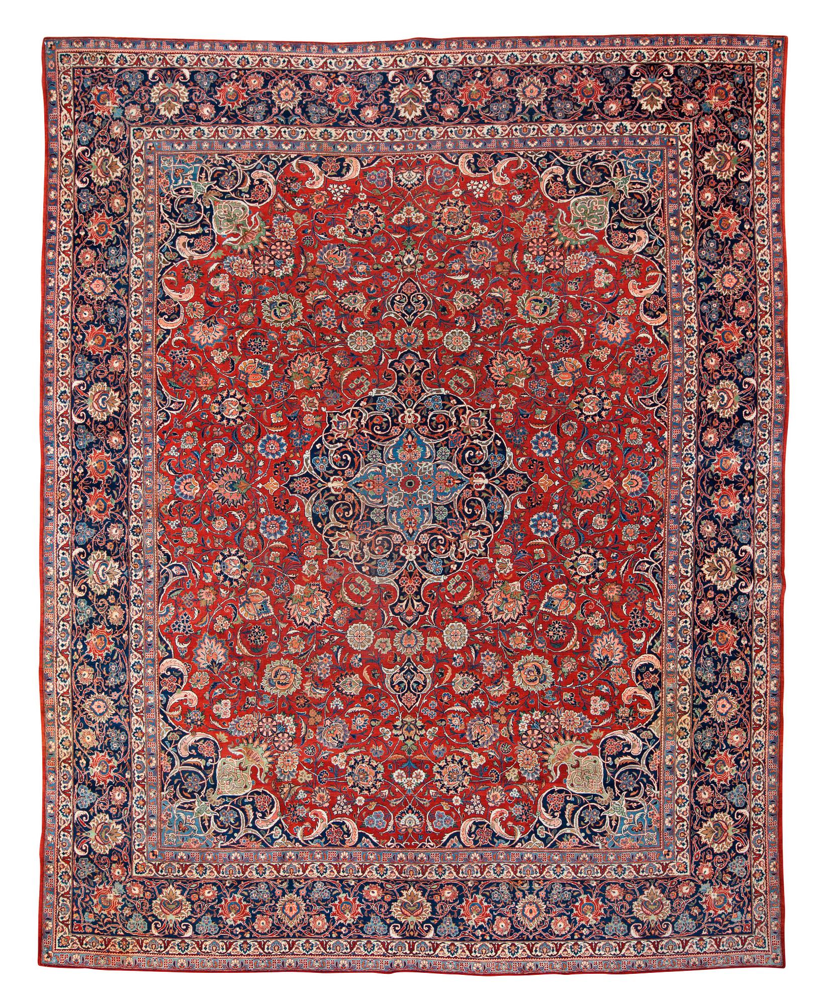 SEMI-ANTIQUE KASHAN. 394 x 309,5 cm.