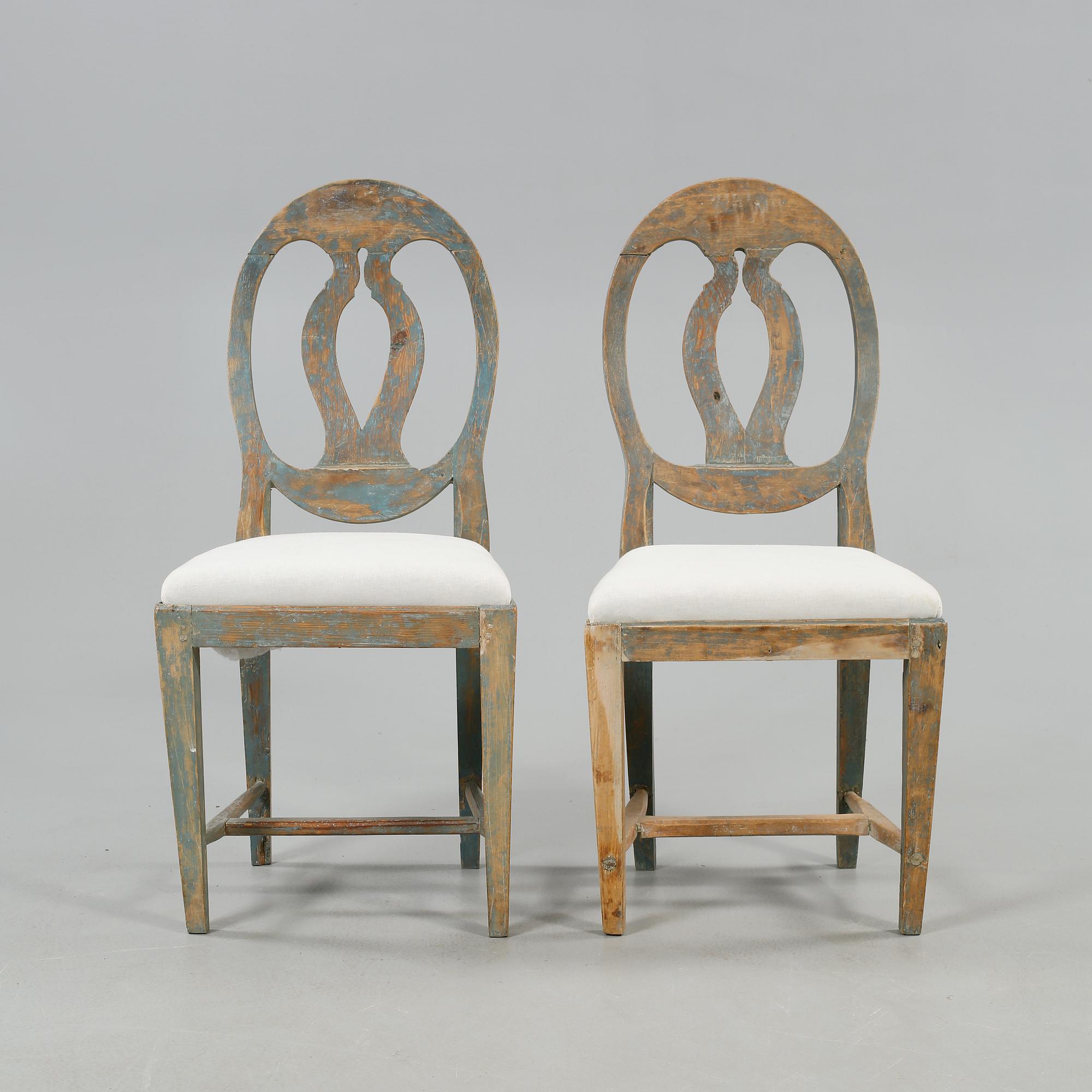 STOLAR, ett par, sk svenska modellen, gustavianska, 1700-talets slut/1800-talets början.