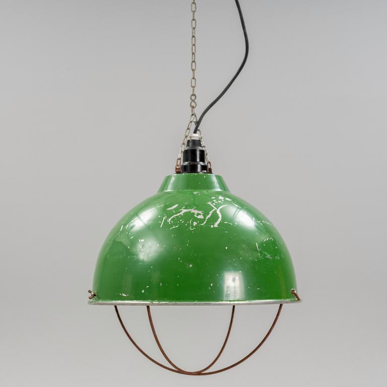 A metal ceiling light, 20th century.