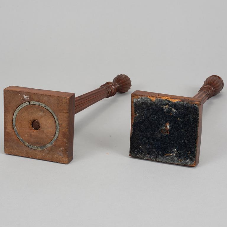 Two candlesticks, probably England. Early 19th century.