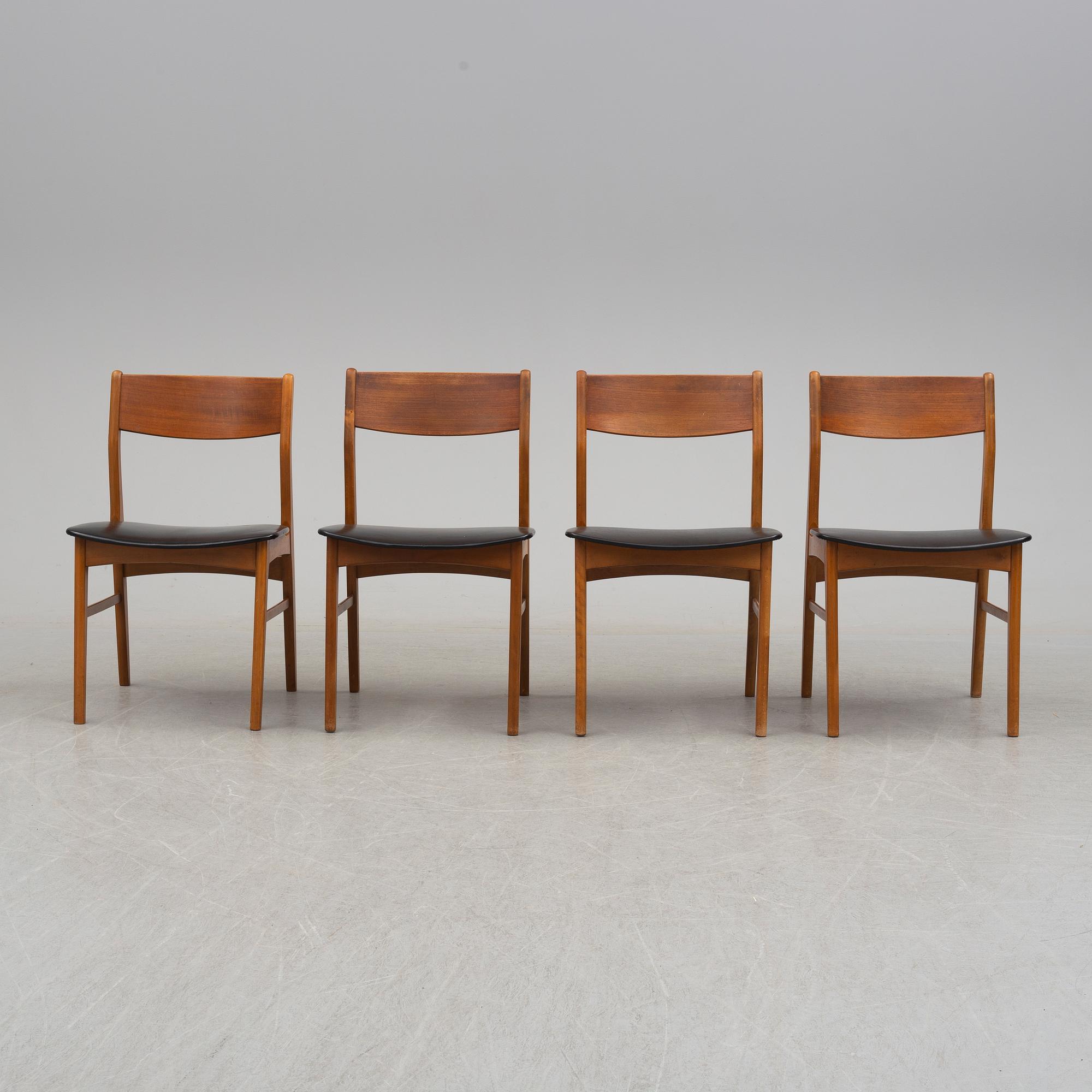 A set of four chairs marked Faldseld, Denmark, second half of the 20th century.