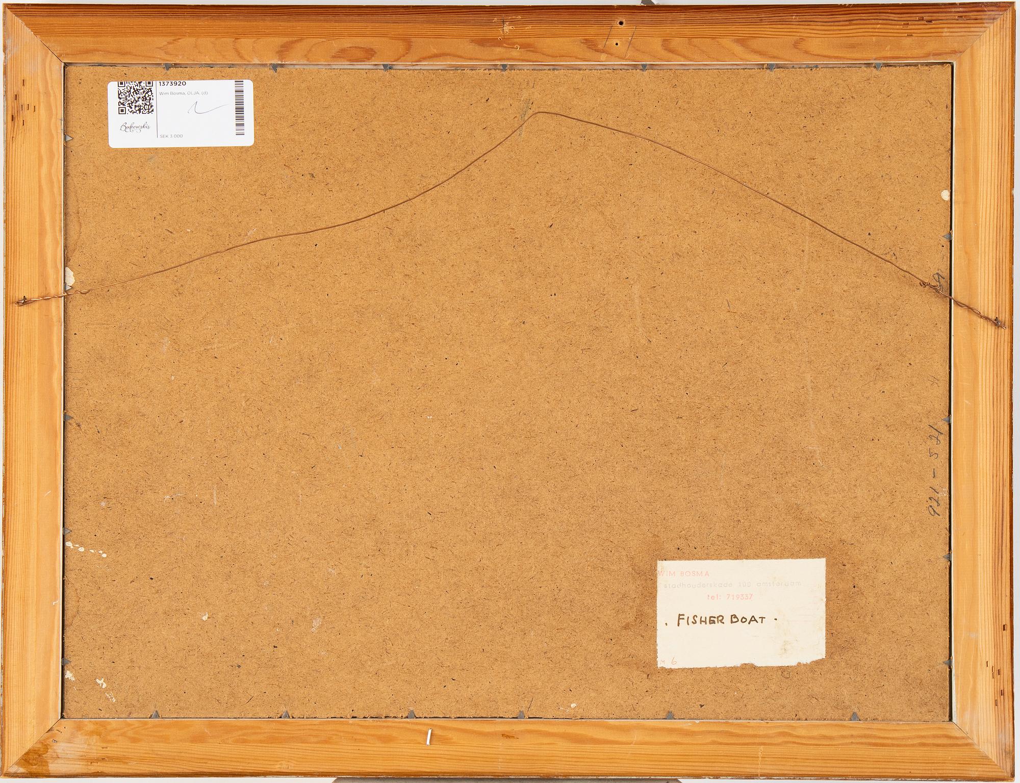 Wim Bosma, oil on panel, signed.