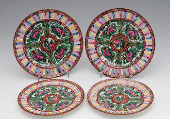 110. LAUTASIA, 2 paria, posliinia, myöh. Qing-dynastia (1644-1912), Kanton noin 1900.