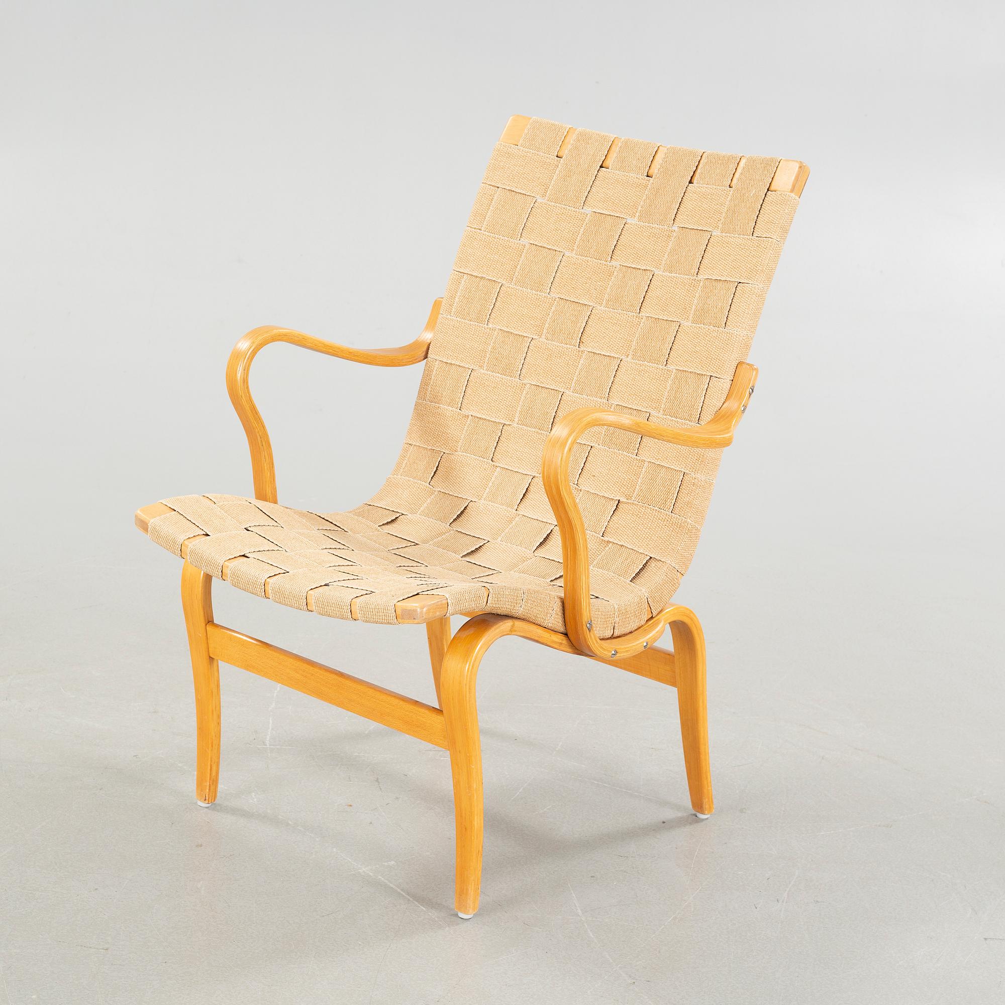 BRUNO MATHSSON, fåtölj, "Eva", Firma Karl Mathsson, Värnamo, 1940-tal.