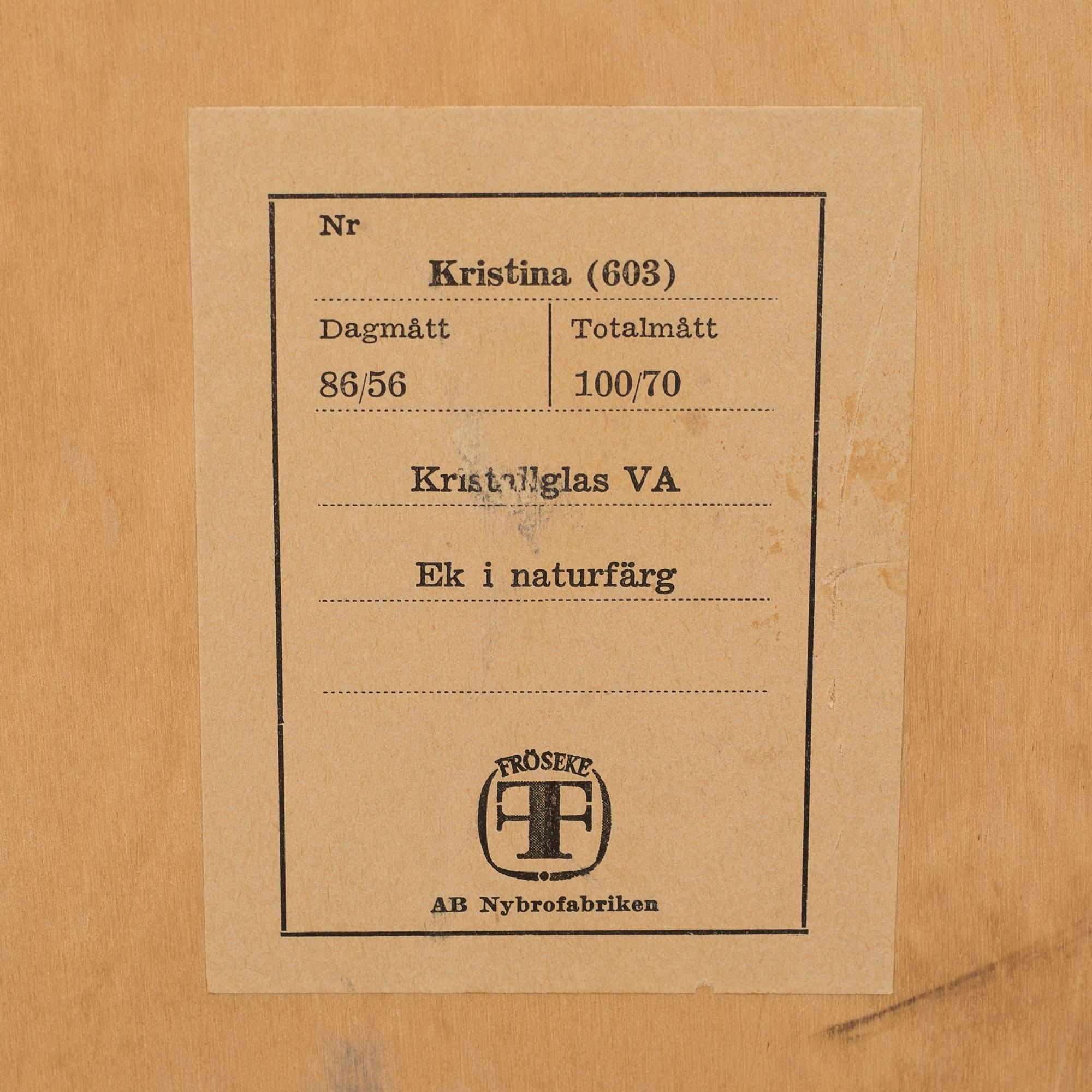 SPEGEL, "No 603 Kristina", Fröseke AB, 1900-talets andra hälft.