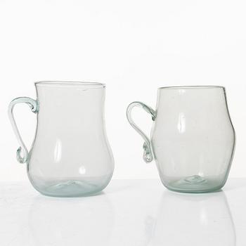 A set of two Swedish glass tankards, early 19th century.