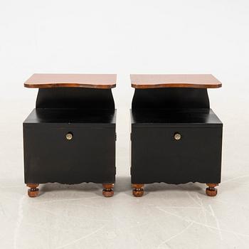 Bedside tables, a pair, 1940s.