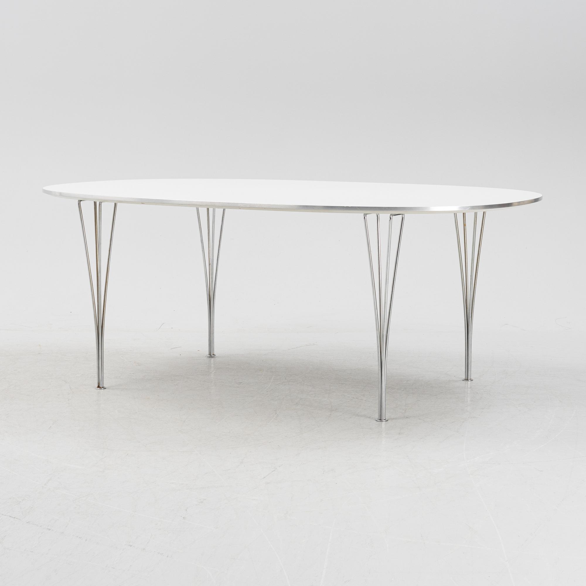 Bruno Mathssonn & Piet Hein, matbord, "Superellips", Fritz Hansen, 1982.