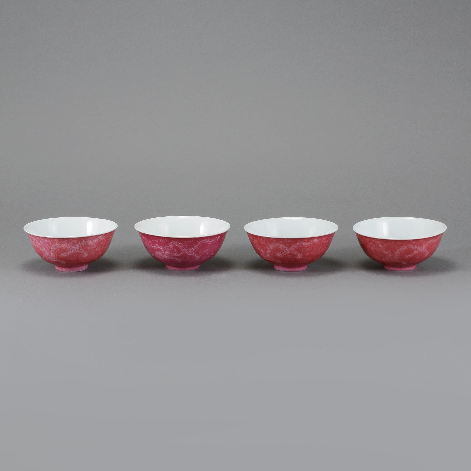 SKÅLAR, 4 st, porslin, Kina, modern tillverkning.