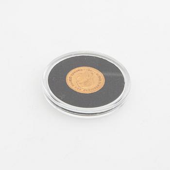 Guldmynt Sverige, Oscar II 5 kr, 1881.