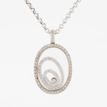 Pendant, 18K white gold set with brilliant-cut diamonds.