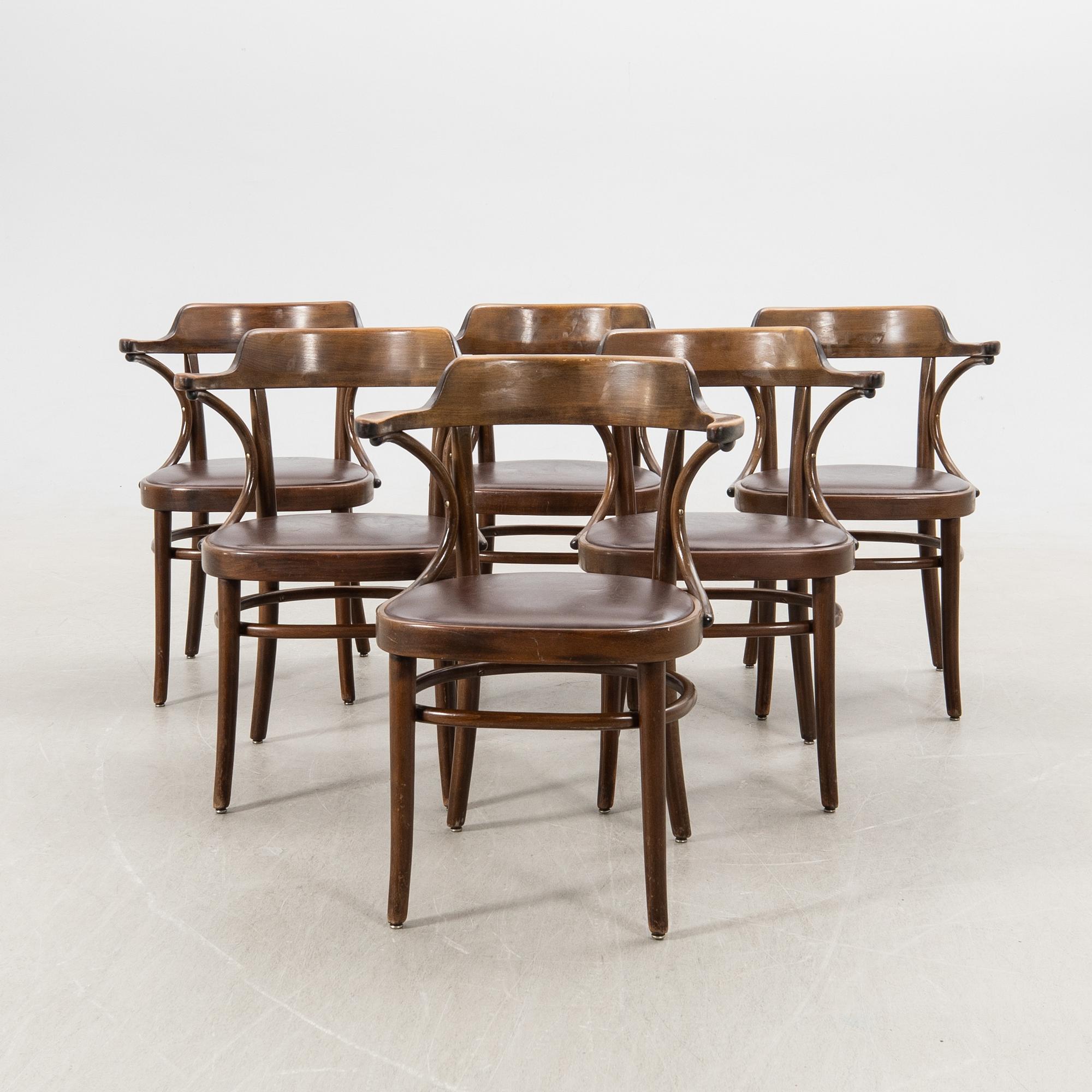 Armchairs 6 pcs Gemla late 20th century.