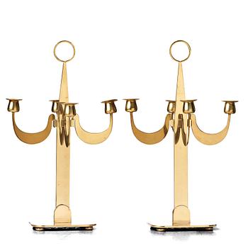 333. Josef Frank, a pair of brass candelabra by Svenskt Tenn, Sweden 1950's, model nr 2663.