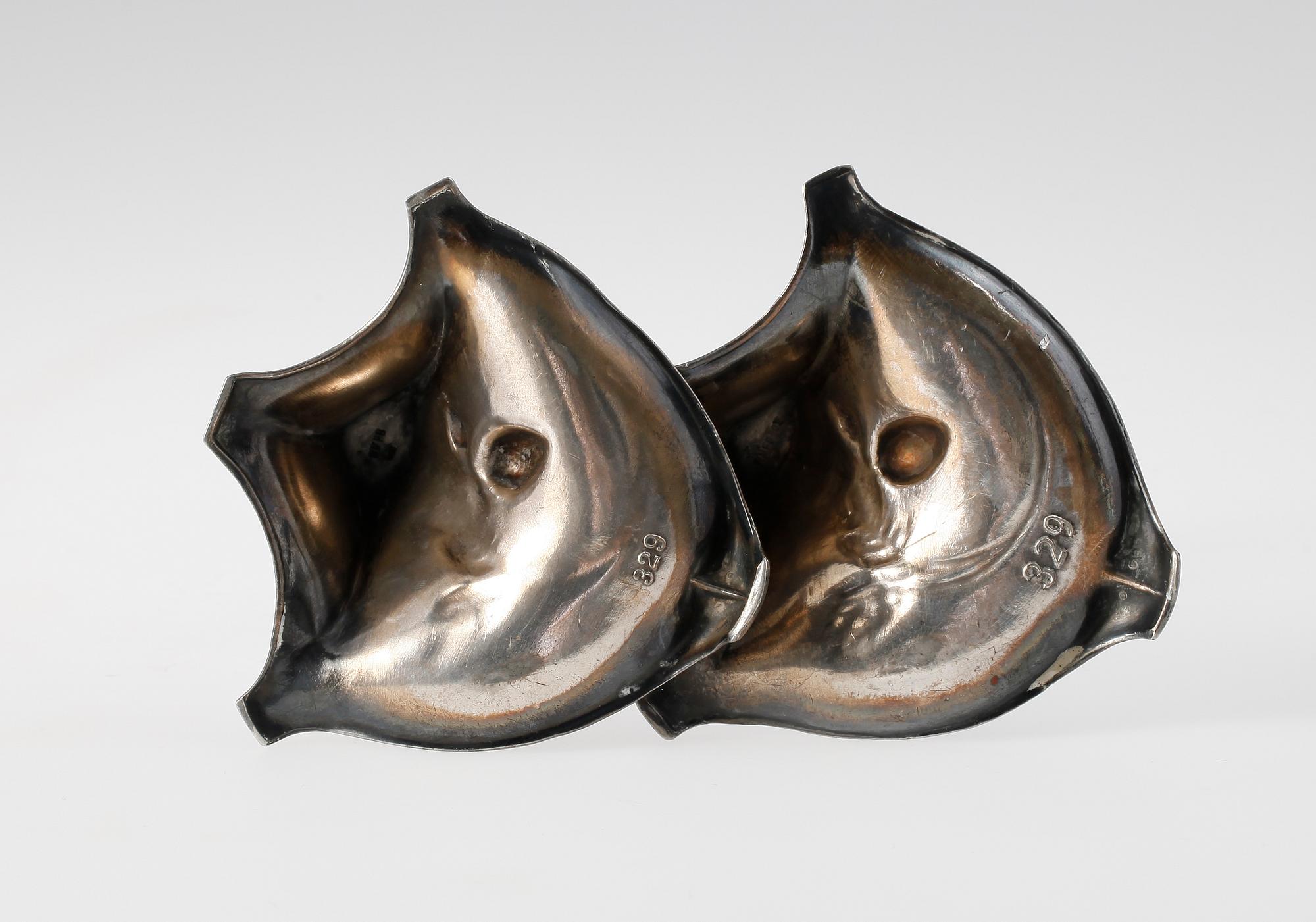 LJUSSTAKAR, ett par, nysilver,WMF, jugend,  1900-talets början.