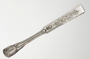 ASPARAGUS TONGS, 84 silver 1856 St. Petersburg. Assay master Alexander Mitin. Length 28 cm. Weight 237 g.