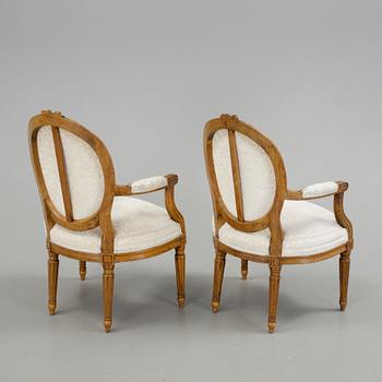 KARMSTOLAR, ett par, Louis XVI, 1700-tal.
