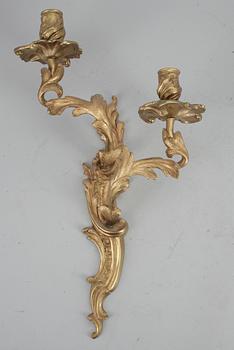 APPLIQUER, ett par, brons, rokokostil, 1800-talets slut.