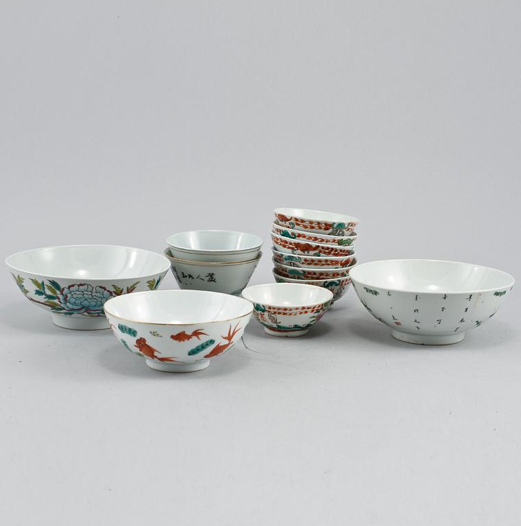SKÅLAR, 12 st, porslin, Kina 1800/1900-tal.