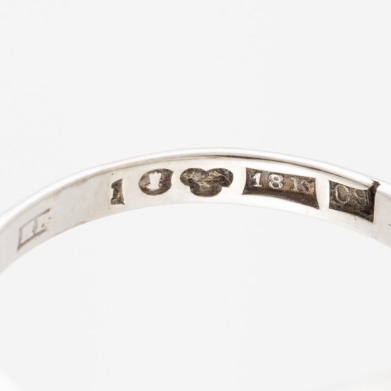 Ring, 18K white gold with synthetic white stone.