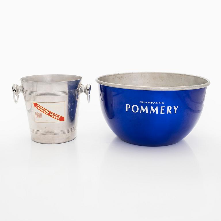 Samppanjanjäähdyttimet, 2 kpl, Pommery ja G.H. Mumm, Ranska, 1900-luvun loppu.