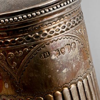 PARTI SILVER, 8 delar, 1900-tal. Vikt exklusive glasinsatser 340 gram.