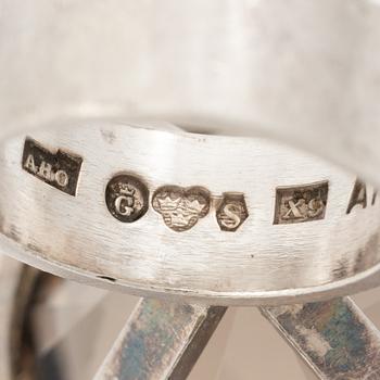 Anders Högberg, Ring, silver with faceted smoky quartz, Gothenburg 1972.