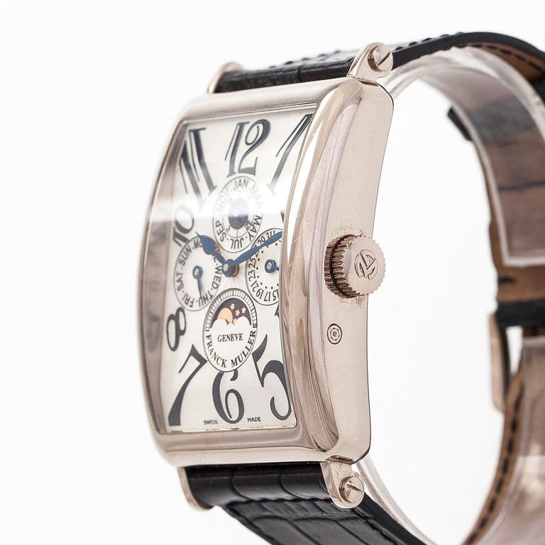 Franck Muller, Long Island, Perpetual Calendar, 44 x 32 mm, 18K white gold, automatic.