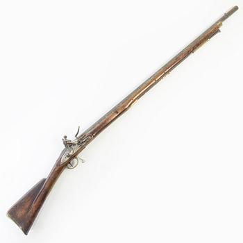 Flintlock rifle, British/Swedish, 18th century.