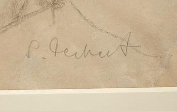 SIRI DERKERT, blyertsteckning, sign.