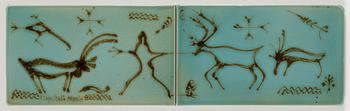Kinga Shabo, a ceramic wall plaque, signed. Arabia Finland 1970s.