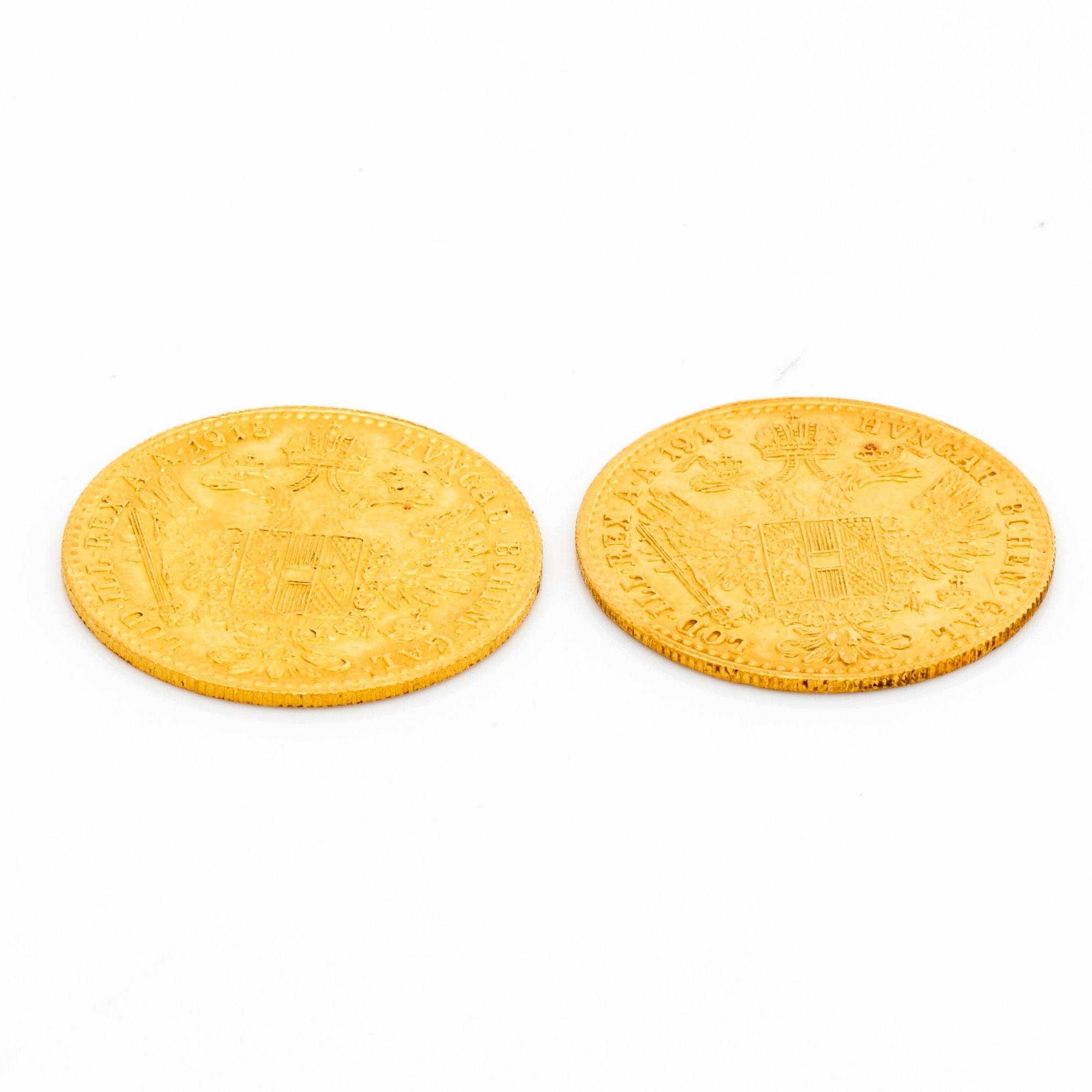 MYNT, 2st, 1 ducat guld, Franz Josef I Österrike-Ungern, 1915.