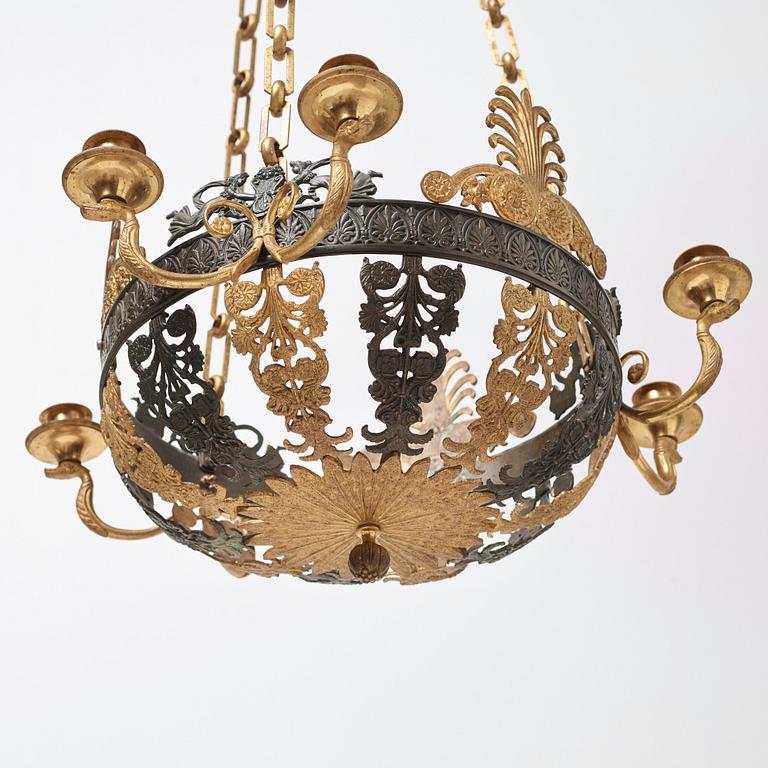 A Russian Empire 1820/30's six-light hanging lamp.