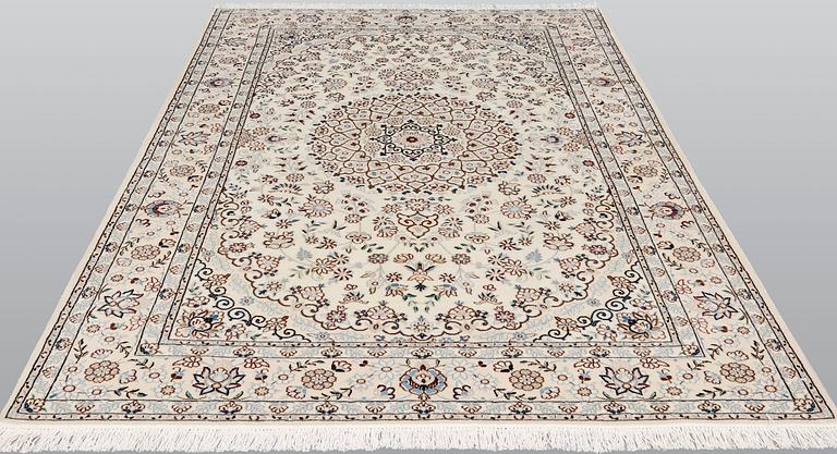 A part silk, Nain carpet, so called 9 LAA, ca 243 x 168 cm.
