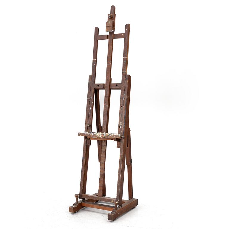 A studio easel, Wilhelm Becker AB, Stockholm, circa 1900.