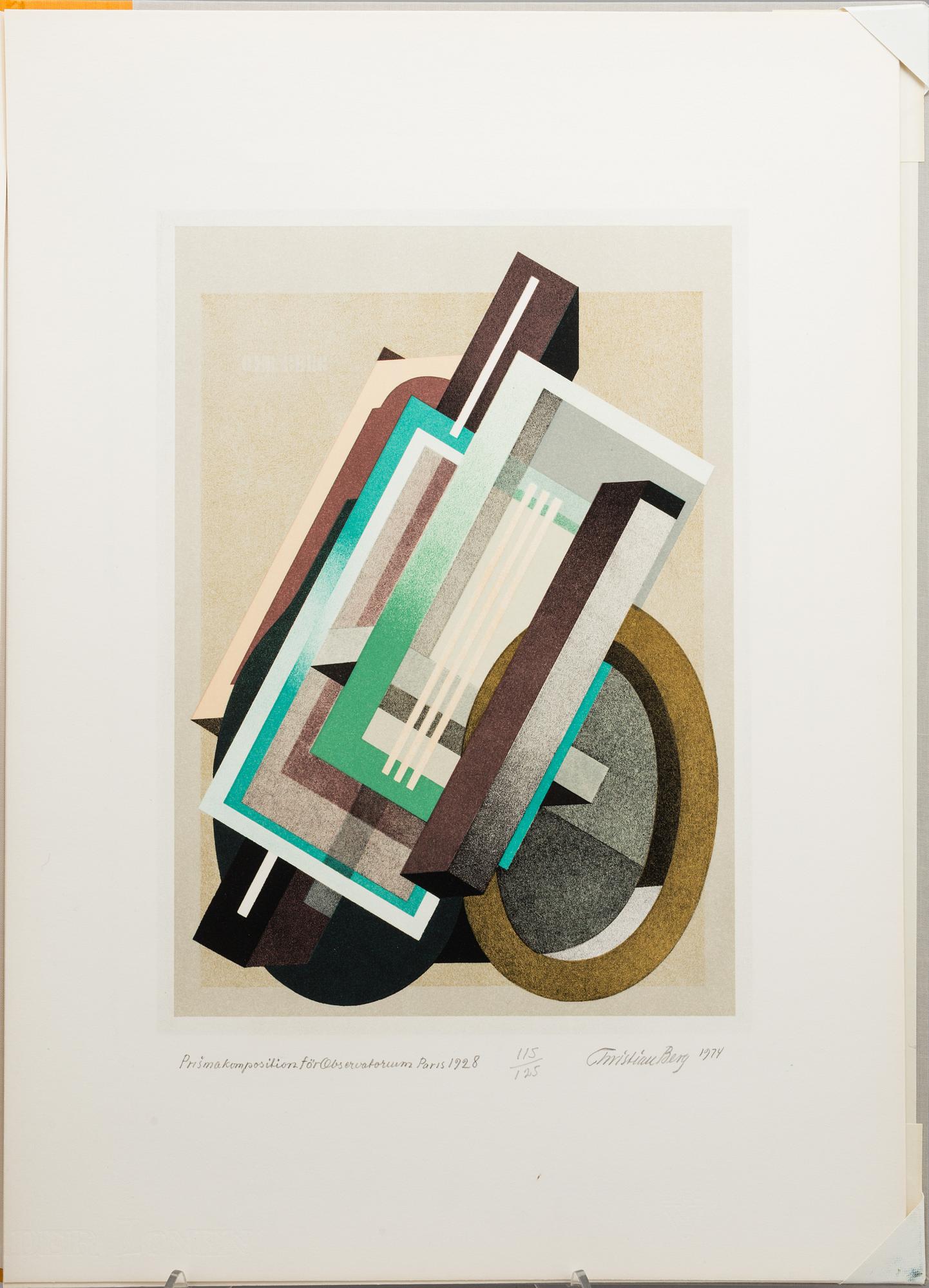 CHRISTIAN BERG, a portfolio with 5 colour litographs. Signed and dated 1974. Numbered 115/125.