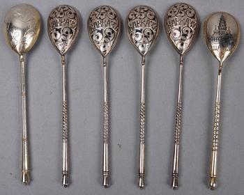 TESKEDAR, 4+1+1, silver, Ryssland, bla Moskva, sent 1800-tal resp tidigt 1900-tal.