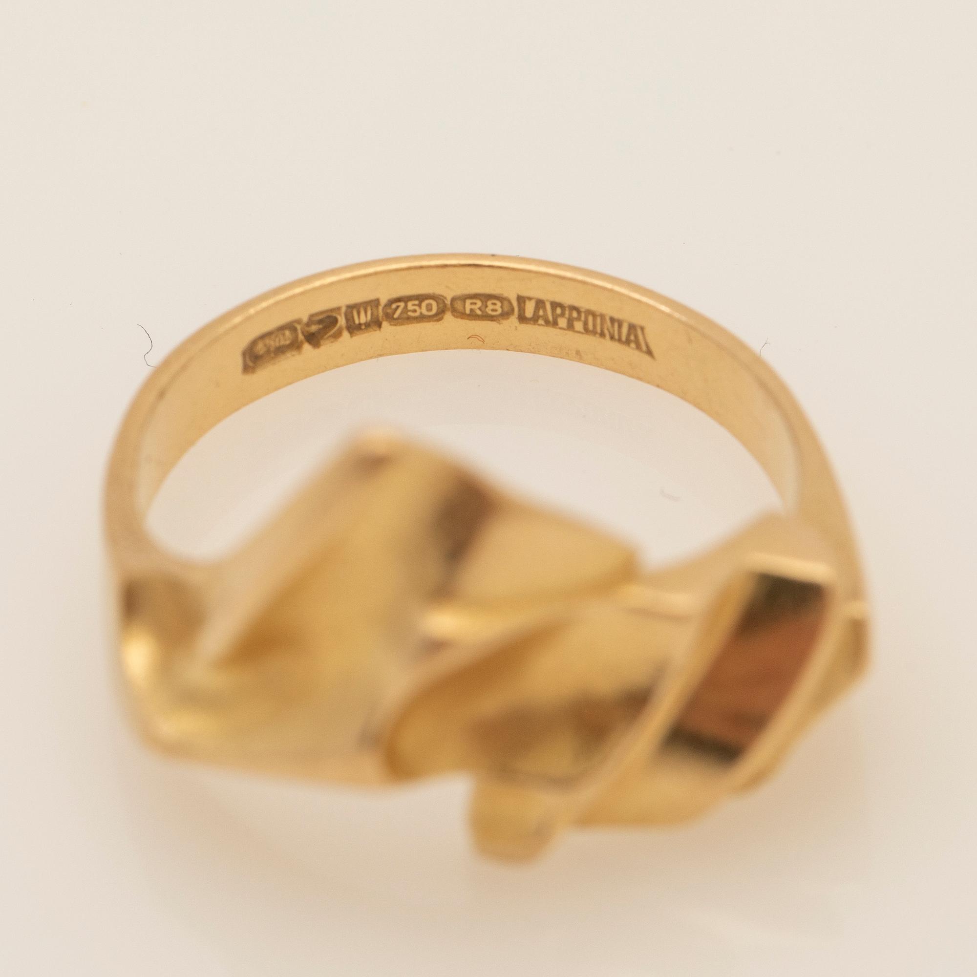 Björn Weckström, ring, 18K gold, Lapponia, Finland.