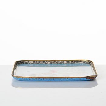 Bricka, emalj på koppar. Japan, Meiji (1868-1912). Tillskriven Namikawa Sosuke.