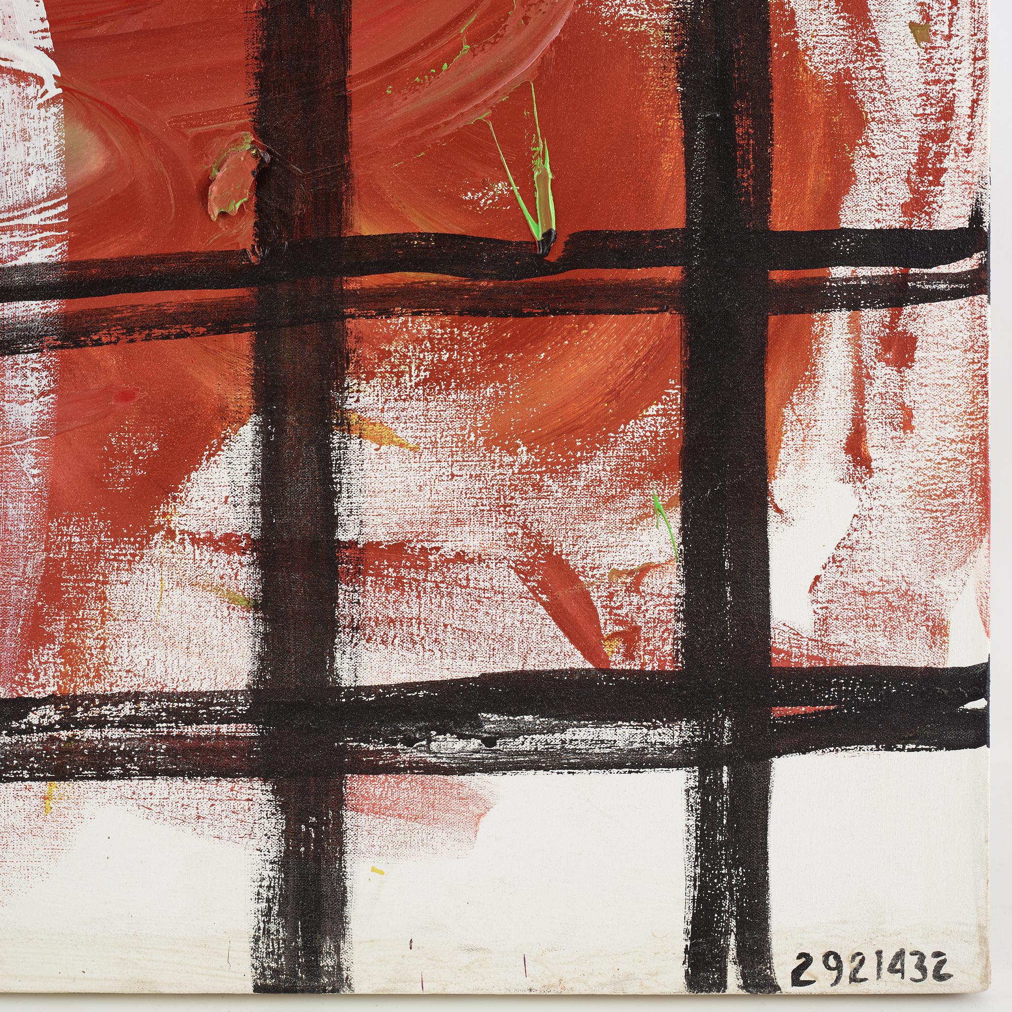 Jonathan Borofsky, oil on canvas with plastic tube and casette player.