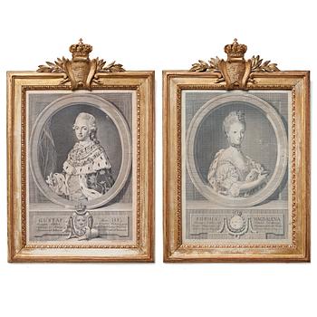 93. A pair of late Gustavian late 18th century frames.