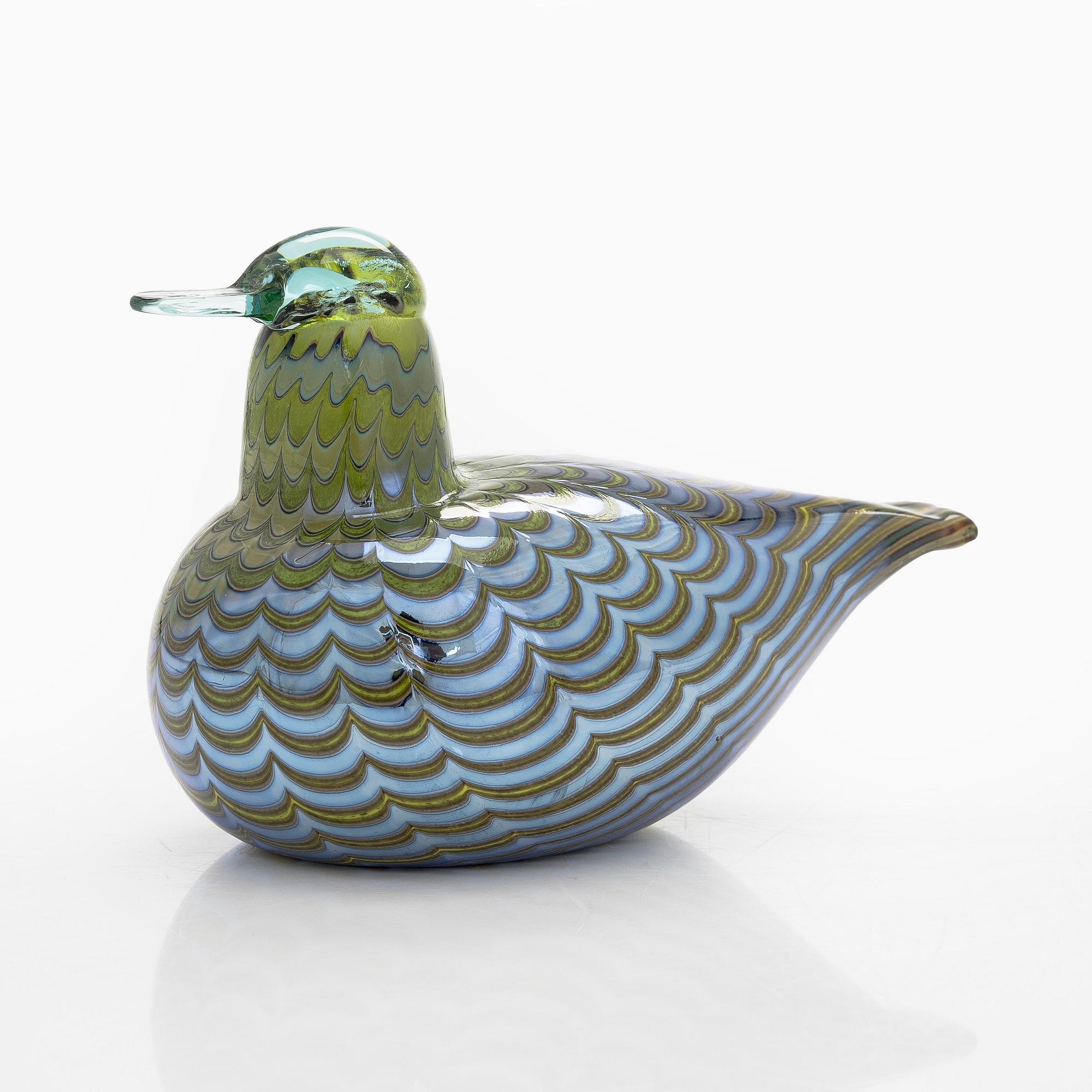 Oiva Toikka, glasfågel, "Teal Female", signerad O. Toikka Nuutajärvi.
