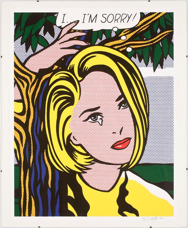 ROY LICHTENSTEIN, litografisk utställningsaffisch, signerad.