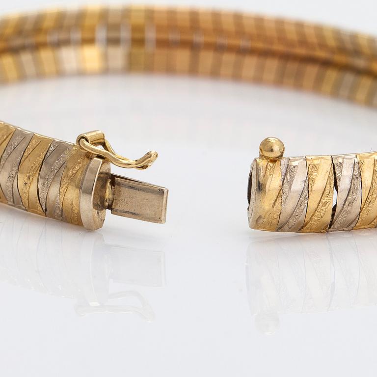 Armband, 18K trefärgsguld, Italien.