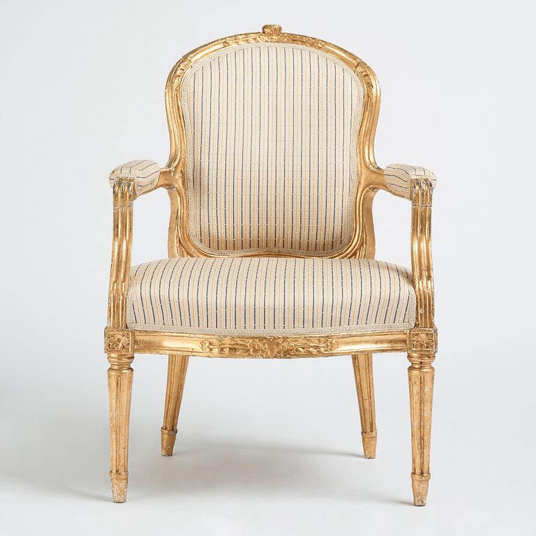 A Gustavian armchair, second part of the 18th century.