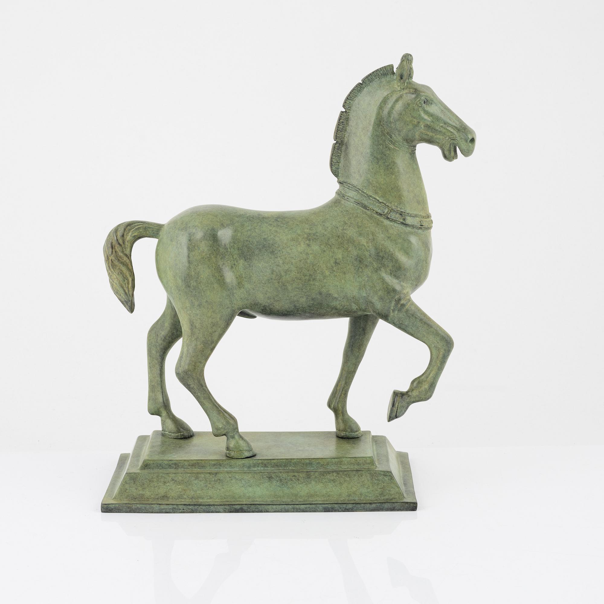 A patinated bronze sculpture after the Horses of Saint Mark.