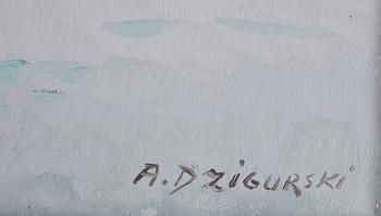 ALEXANDER DZIGURSKI, olja på duk, sign.