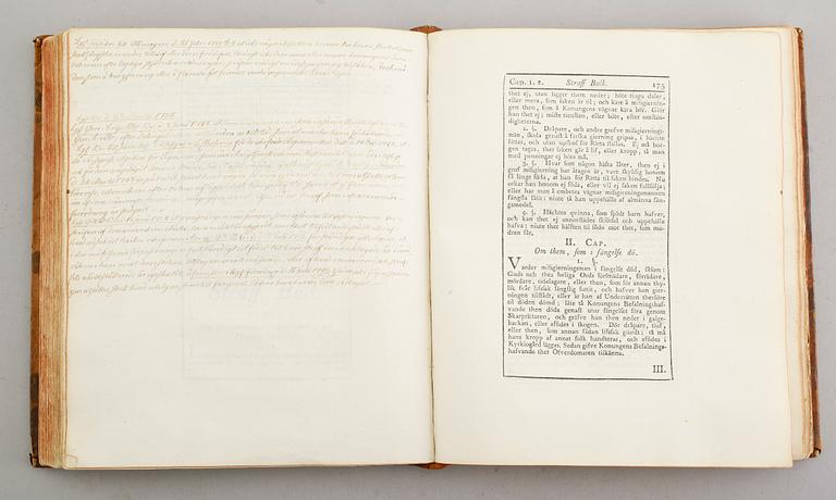 BOK: Sveriges Rikes Lag, tryckt hos Kongl Tryckeriet 1780 hos Henr Fougt.