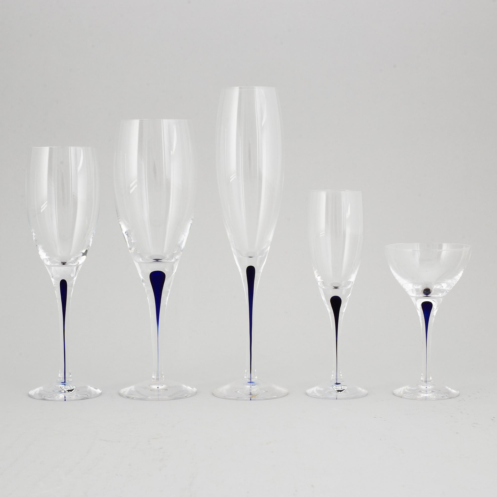 ERIKA LAGERBIELKE, glasservis, 54 delar, "Intermezzo", Orrefors.